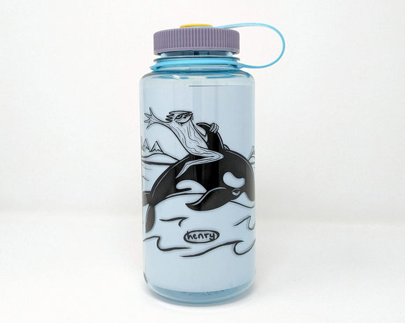 Sasquatch Riding Orca - Nalgene bottle