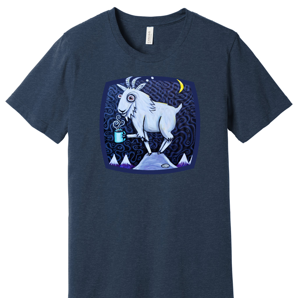 Mountain Goat with Coffee Unisex T-Shirt