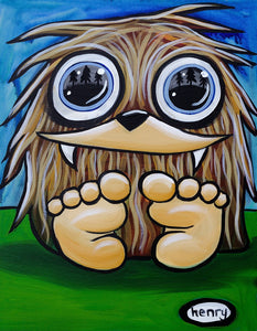 Baby Sasquatch with Trees in Eyes Canvas Print