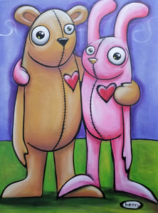 Bear and Bunny Friends Canvas Print