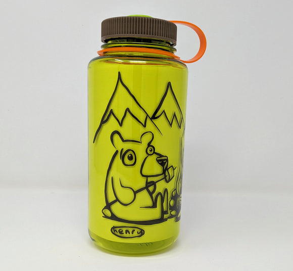 Bears Roasting Marshmallows - Nalgene bottle