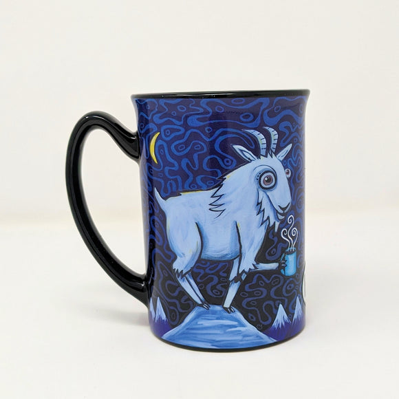 Mountain Goat with Coffee - 15oz Ceramic Mug