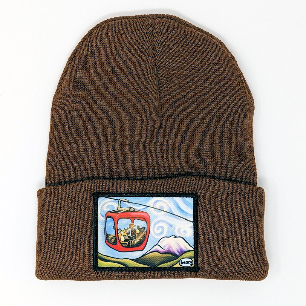 Gondola Fun on Brown Beanie