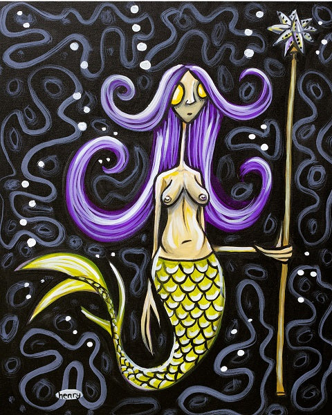 Mermaid with Crystal Staff Canvas Print