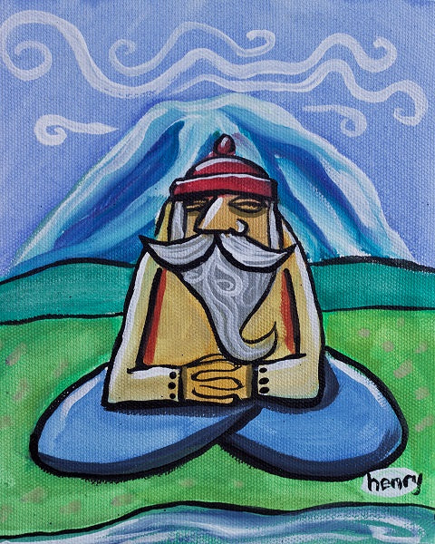 Mountain Man Meditation Canvas Print