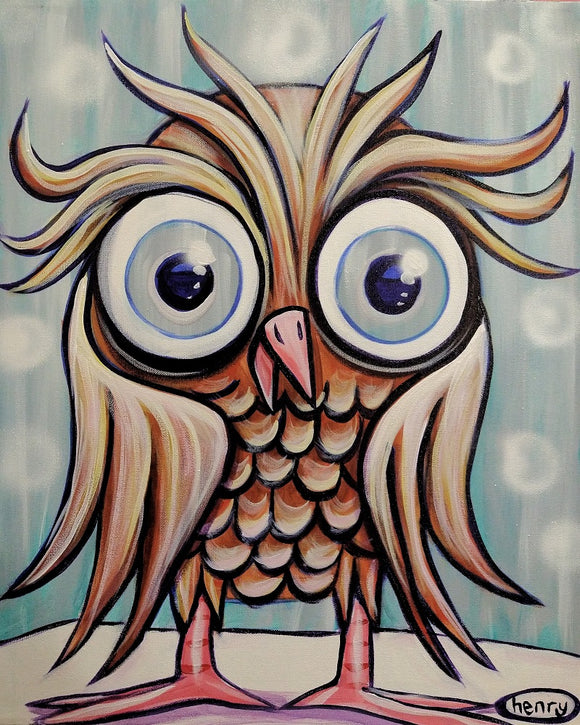 Owl Excitement Canvas Print