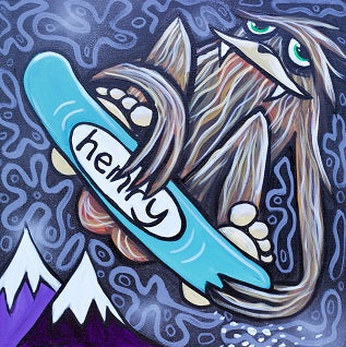 Sasquatch Snowboarding Canvas Print