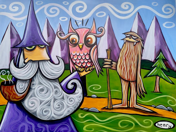 Sasquatch, Wizard and Owl Canvas Print