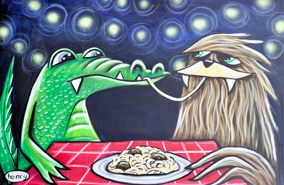 Sasquatch and the Alligator Canvas Print