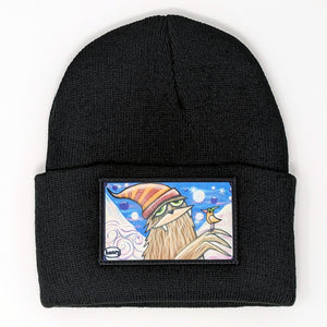 Sasquatch in Stocking Hat with Bird Beanie