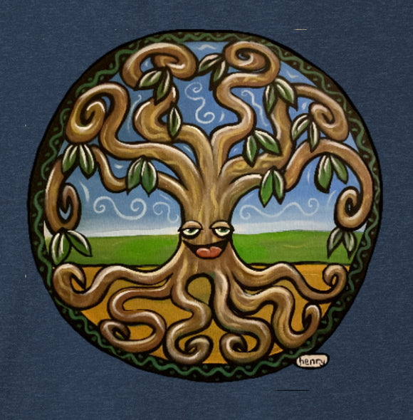 Tree of Life Unisex Heathered Navy T-Shirt