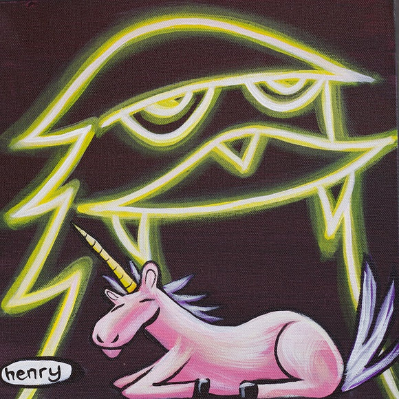 Unicorn with Neon Sasquatch Canvas Print