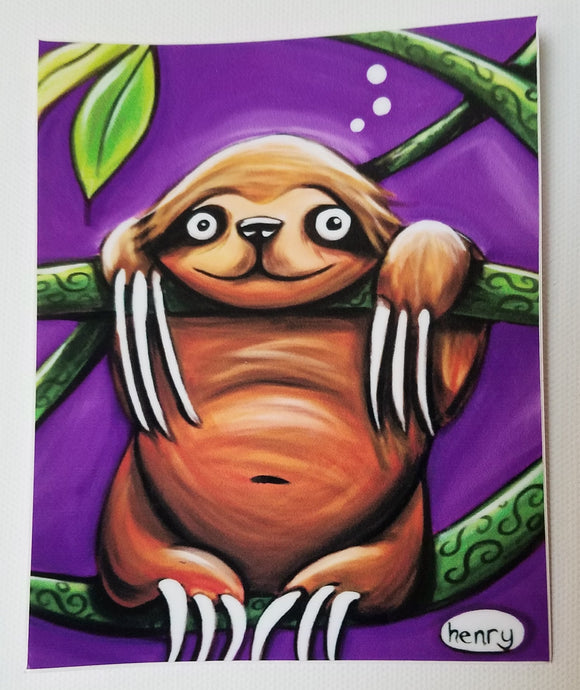 Happy Sloth Hanging out in the Jungle Sticker