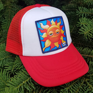 Smiling Sun Red/White Little Henry Trucker Hat