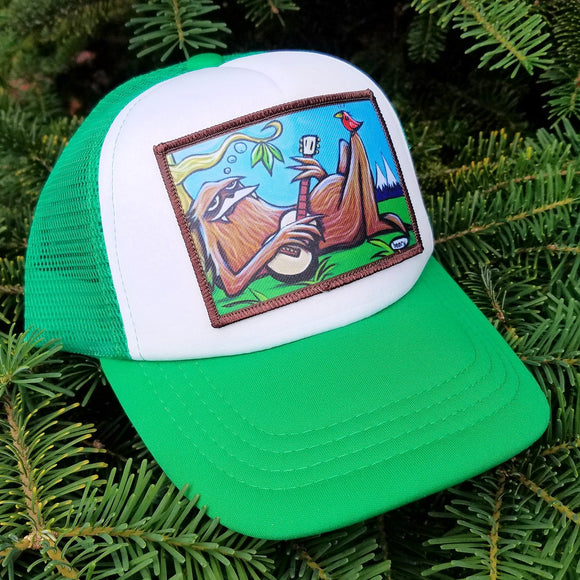 Sasquatch Chilling Kelly/white Little Henry Trucker Hat