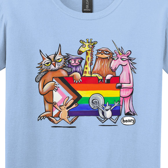 Pride Heathered Blue Unisex T-Shirt