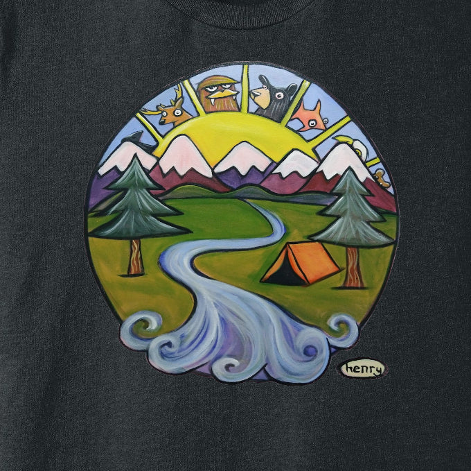 Tenting Heathered Dark Gray Youth T-Shirt