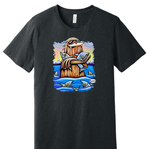 Sasquatch Hugging Salmon Youth T-Shirt