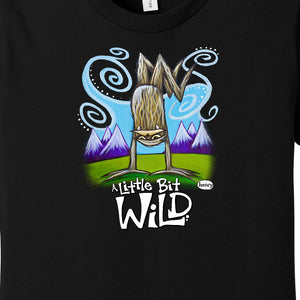 Sasquatch - A little Bit Wild Black Youth Long Sleeve T-Shirt