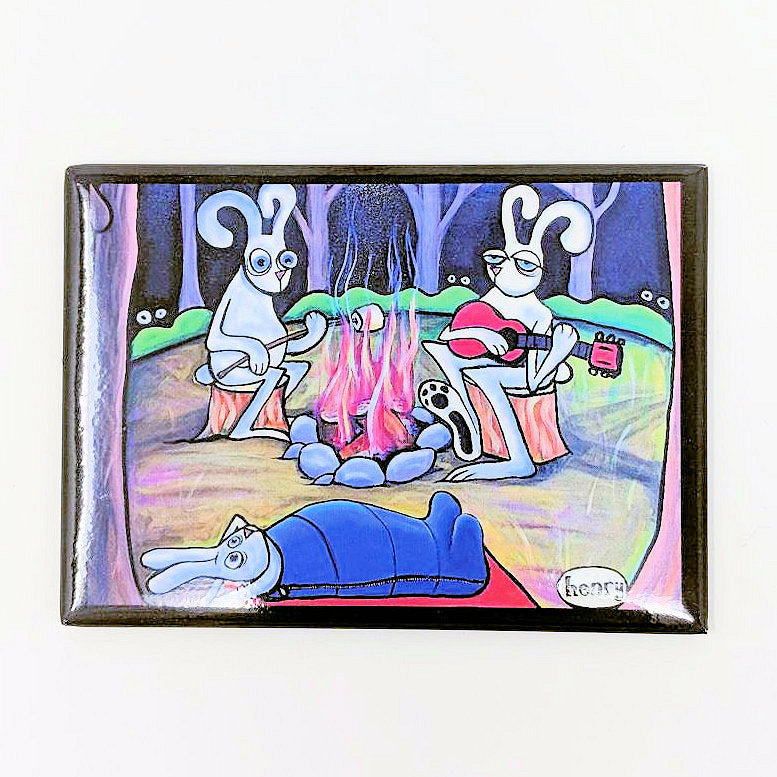 Bunnies Camping Magnet