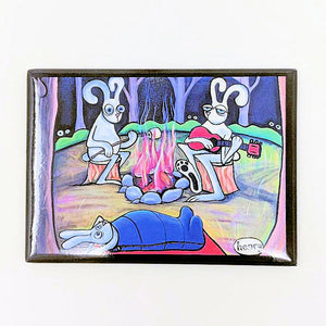 Bunnies Camping Magnet