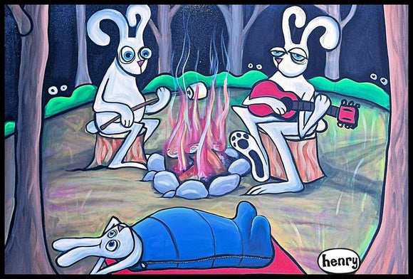 Bunnies Camping Out Sticker