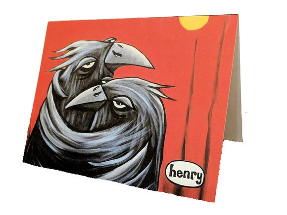 Ravens Hugging Note Card