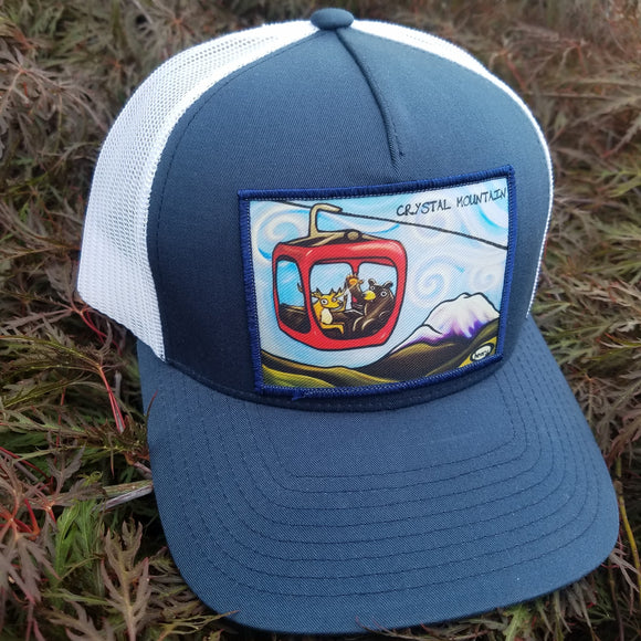 Gondola Fun - Crystal Mountain Navy/White Trucker Hat