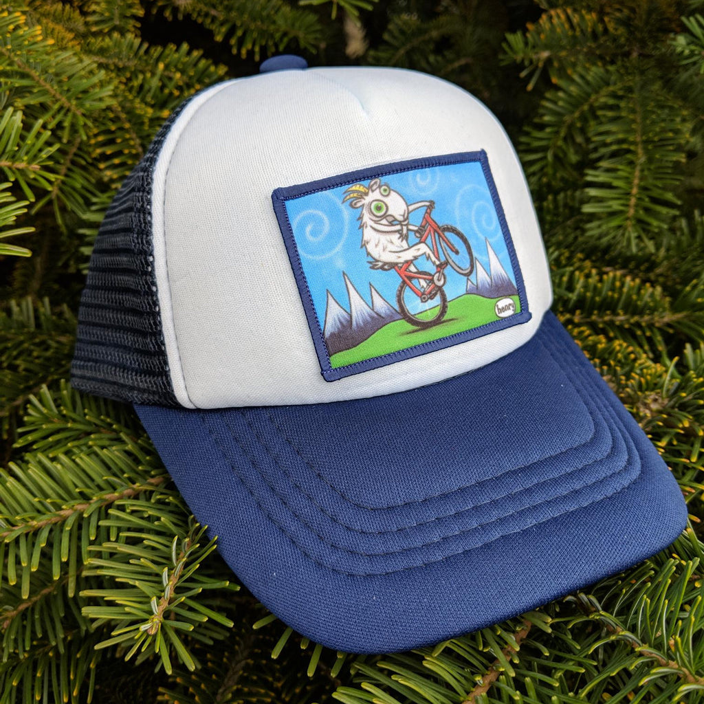 Toddler Goat Biking Navy/White Trucker Hat