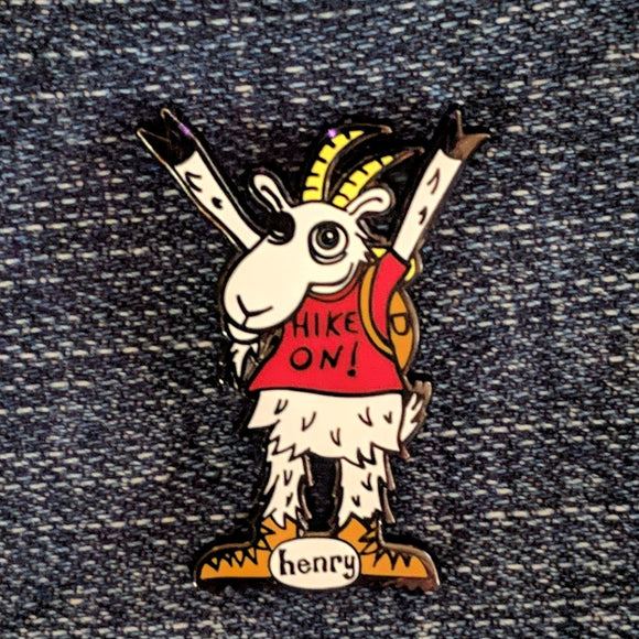 Goat Hiking Enamel Pin