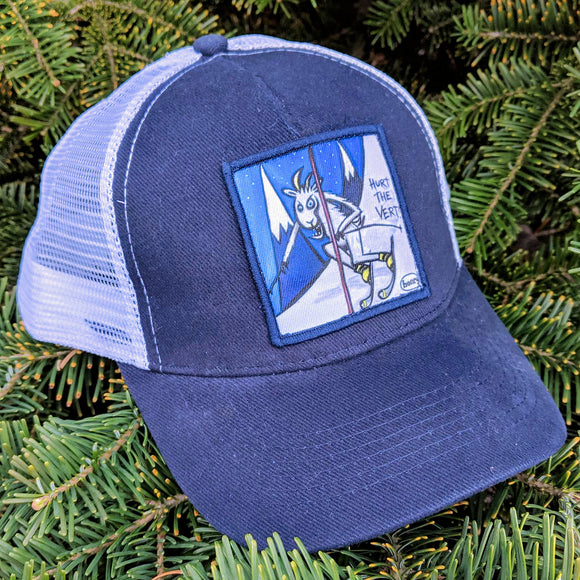 Hurt the Vert Goat Skiing Navy/White Trucker Hat