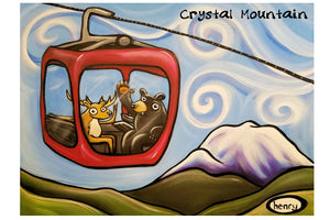 Gondola Fun - Crystal Mountain Paper Print