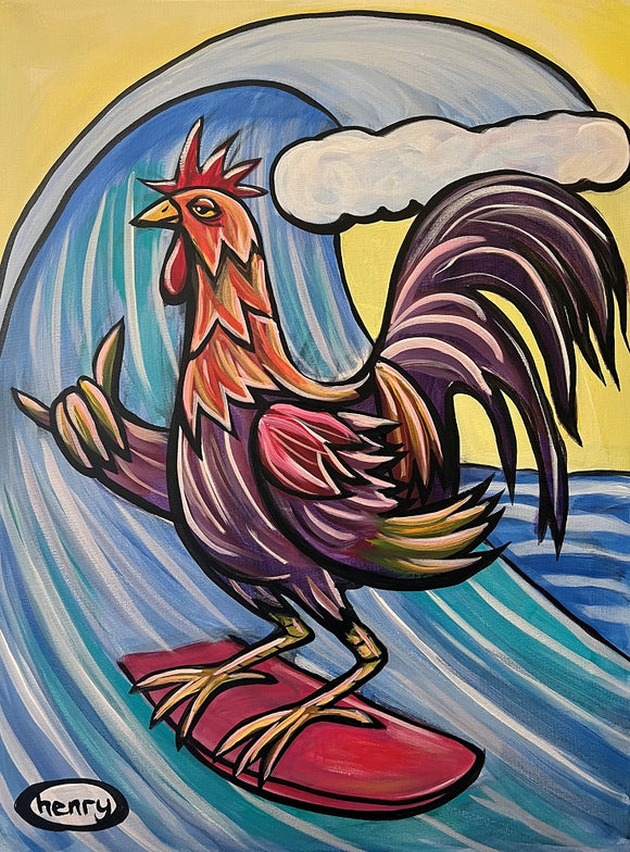 Hang Loose Rooster Sticker