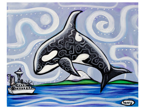 Orca Seattle Paper Print