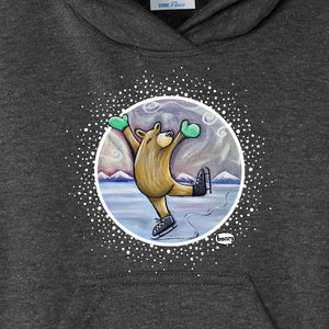 Bear Skating Heathered Dark Gray Youth Hoodie