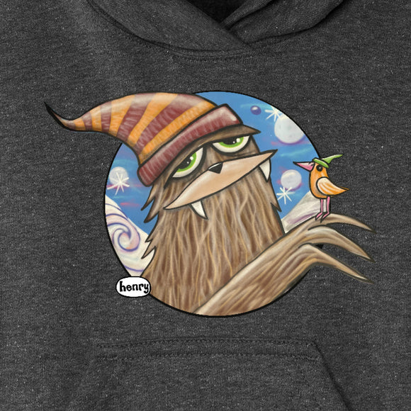 Sasquatch in Hat with Bird Hoodie