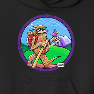 Sasquatch Hiking Black Youth Hoodie