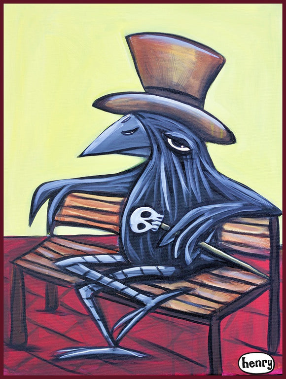 Raven on Bench Sticker