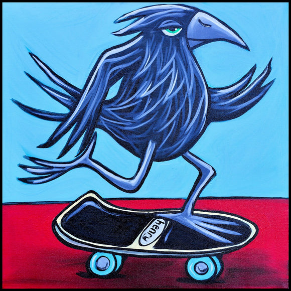 Crow Skateboarding Sticker