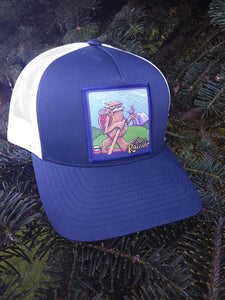 Sasquatch Hiking Navy/White Trucker Hat - MT Rainier