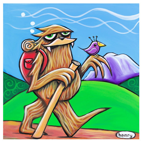 Sasquatch Hiking Paper Print