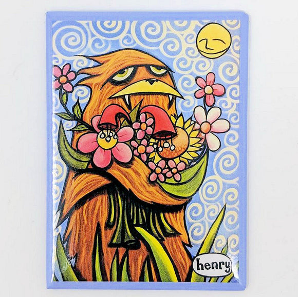 Sasquatch Hugging Flowers Magnet