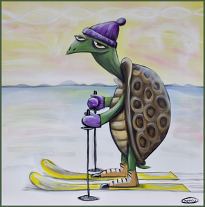 Turtle Skiing Magnet