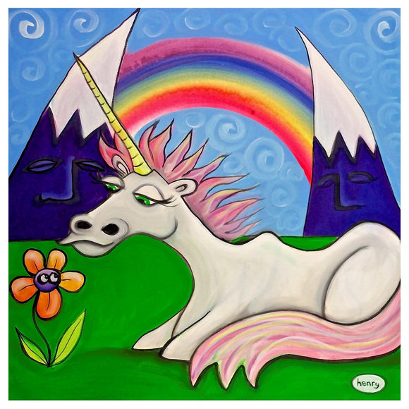 Unicorn Under the Rainbow Paper Print