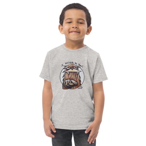 Sasquatch I Believe in You Heathered Light Gray Toddler T-Shirt