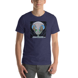 Alien eyeing Sasquatch Full Art Unisex T-Shirt